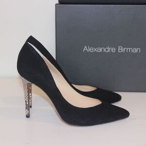 NEW Alexandre Birman Fechado Salto Alto Black/Natural Heels Women’s Size 7